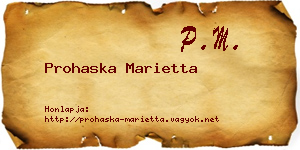 Prohaska Marietta névjegykártya